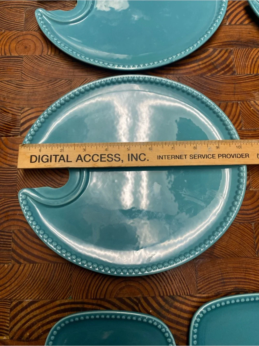 Princess House Pavillion Del Mar Aqua Party Snack & Appetizer Plates Set of 7